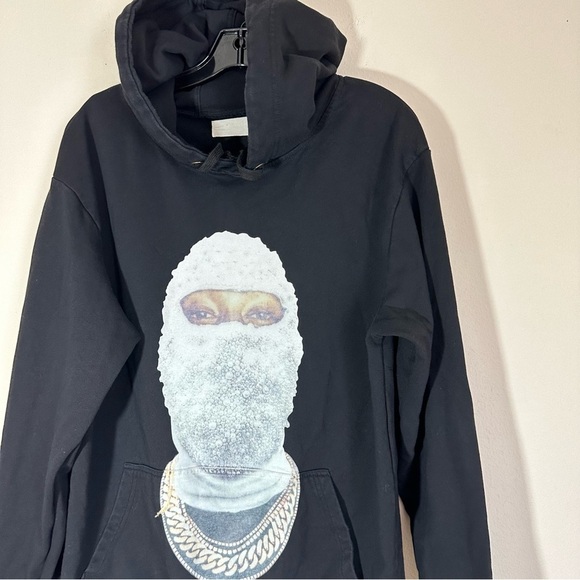 Uh Nom Uh Nit graphic print drawstring hoodie black size m - Picture 3 of 9